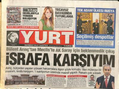 Yurt Gazetesi 7 Kasım 2014 - Aquileranın Gelinlik Diyeti - Tatlıtuğ , 2015 Sonuna Kadar Yok GZ125505 - 1