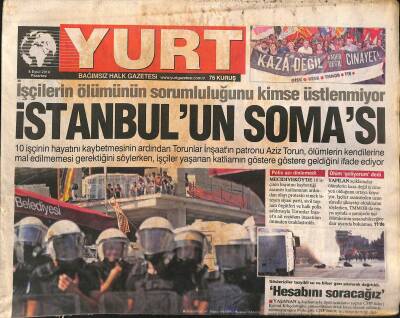 Yurt Gazetesi 8 Eylül 2014 - Başbakan Davutoğlu Ölümlerin Ardından Konuştu - İpek Soylu Tarihe Geçti GZ124759 - 1