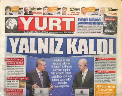 Yurt Gazetesi 8 Kasım 2013 - Başbakanın Empati Yeteneği Kalmadı GZ100518 - 2