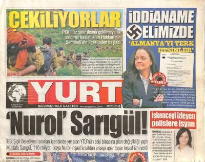 Yurt Gazetesi 9 Mayıs 2013 - Putin İsraili Fırçaladı-BDPe Anayasa Sıkıntısı GZ105427 - 1
