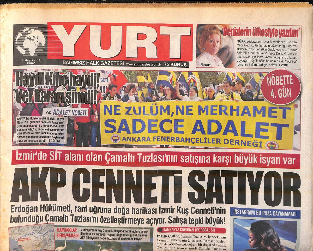 Yurt Gazetesi 9 Mayıs 2014 - Rihanna'nın Hesabı Kesildi - Ukrayna'da Yeniden Referandum Gerilimi GZ159819 - 1