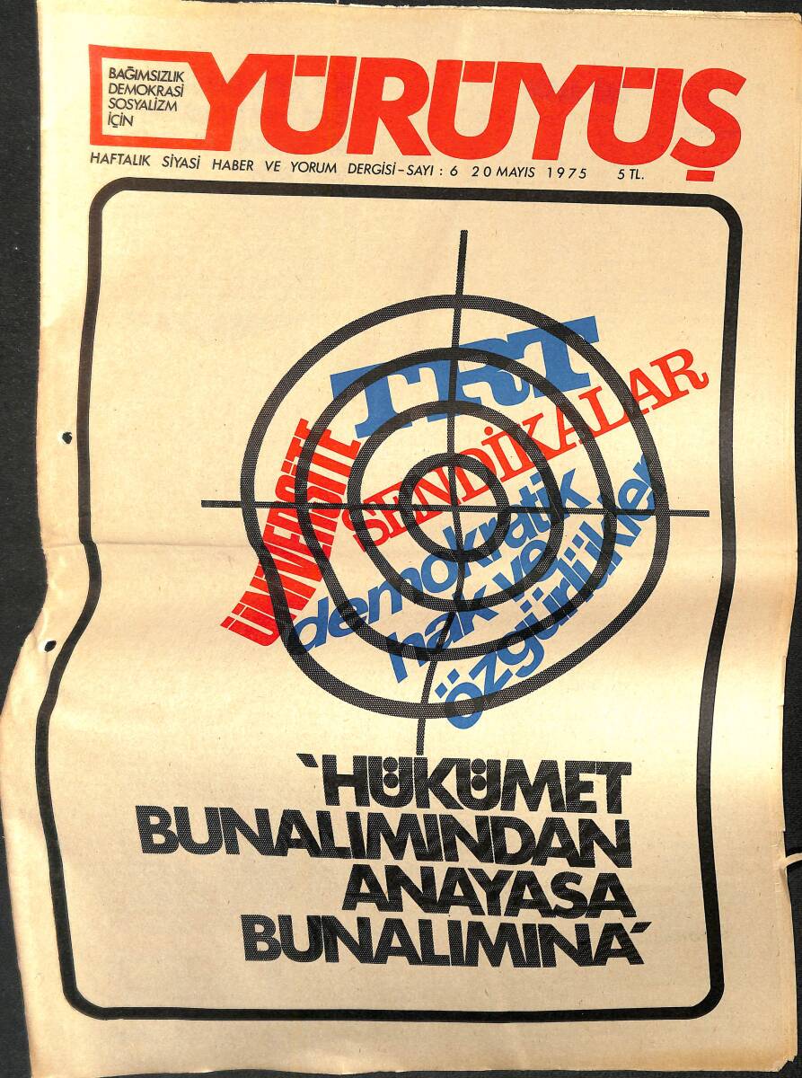 Yürüyüş Haftalık Siyasi Haber ve Yorum Dergisi 20 Mayıs 1975 Sayı: 6 - Hükümet Bunalımından Anayasa Bunalımına NDR94466 - 1