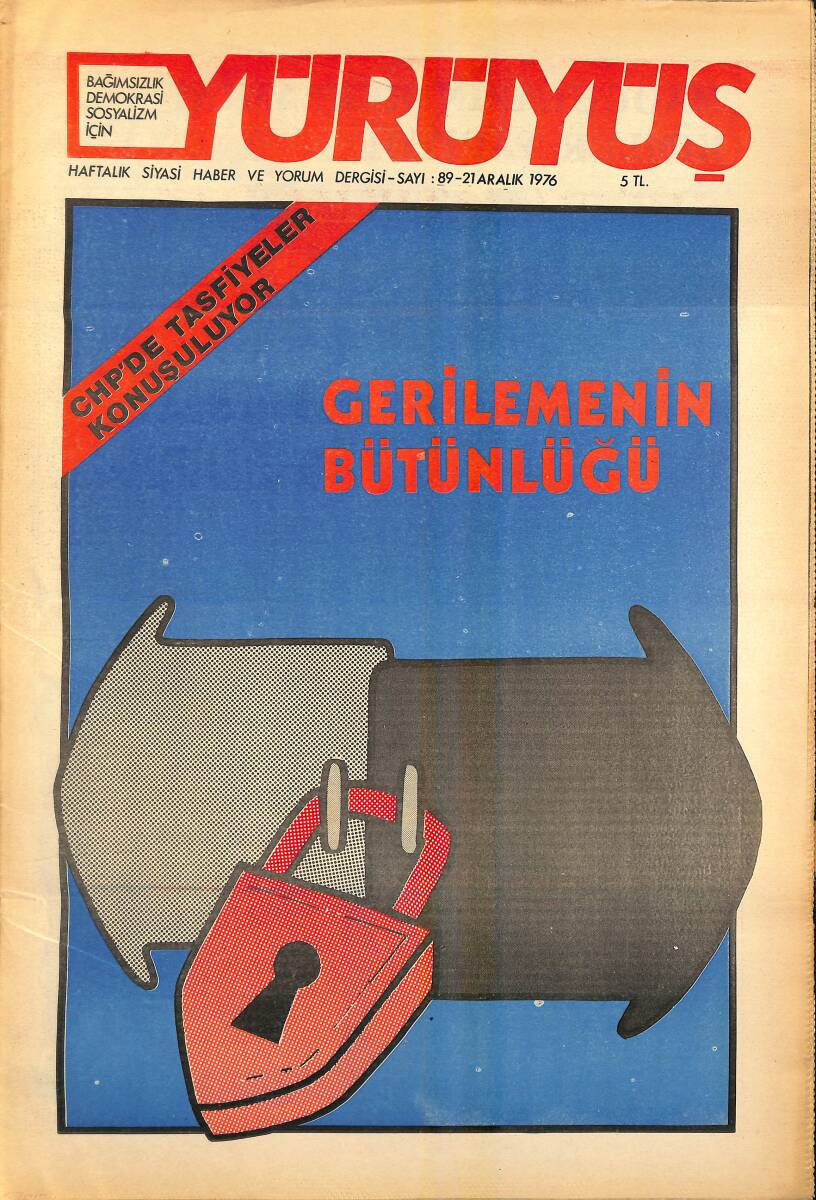 Yürüyüş Haftalık Siyasi Haber ve Yorum Dergisi 21 Aralık 1976 Sayı 89 - CHP'de Tasfiyeler Konuşuluyor NDR94526 - 1