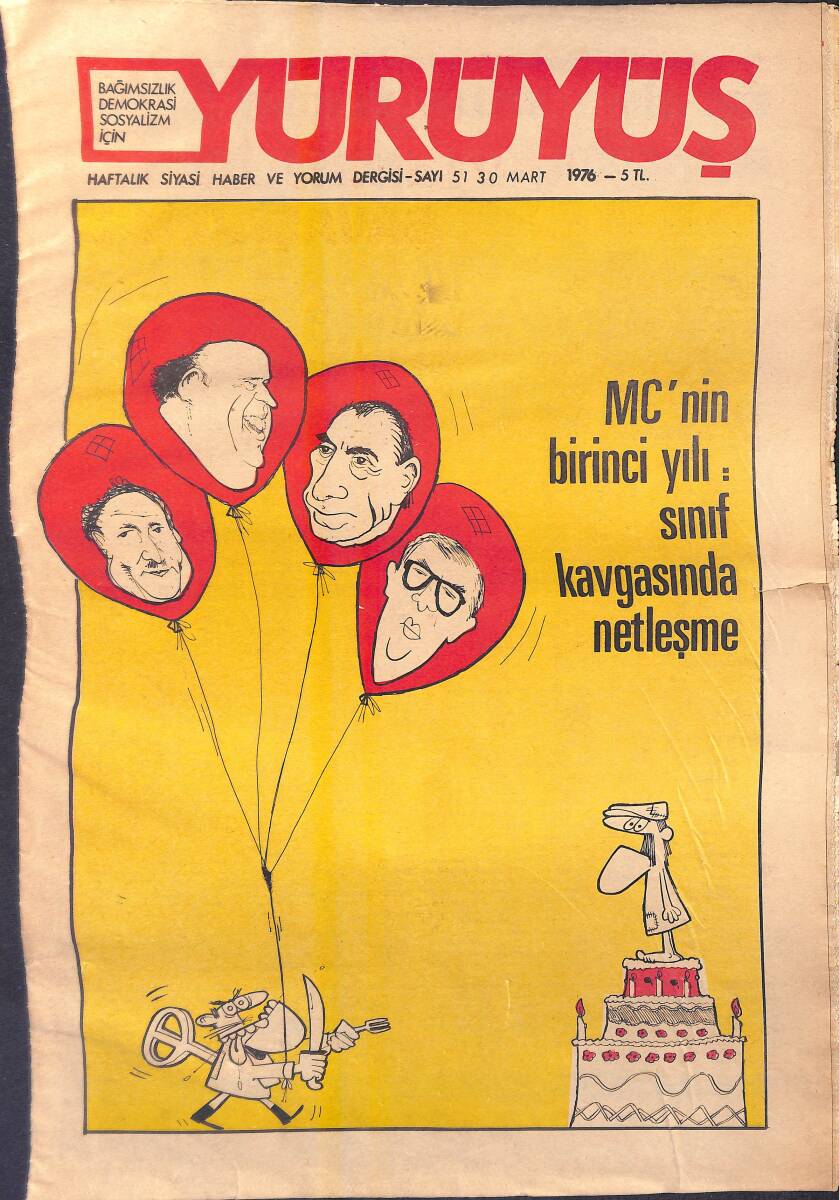 Yürüyüş Haftalık Siyasi Haber ve Yorum Dergisi 30 Mart 1976 Sayı: 51 - Burjuvazinin Saptırmalarıyla Savaşacağız NDR94376 - 1