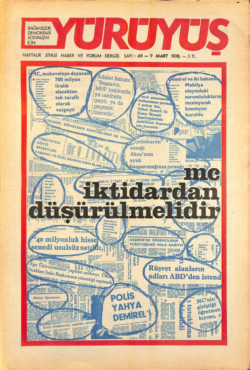 Yürüyüş Haftalık Siyasi Haber ve Yorum Dergisi 9 Mart 1976 Sayı 48 - Yığınların Mücadelesi Olmadan Faşizm Durdurulamaz NDR93259 - 1