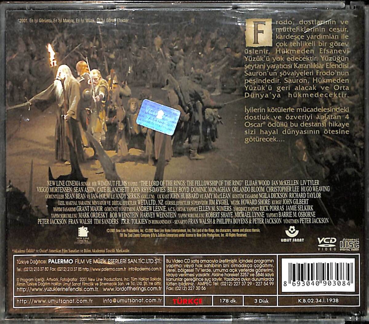 Yüzüklerin Efendisi Yüzük Kardeşliği VCD Film (İkinci El) VCD27836 - 2