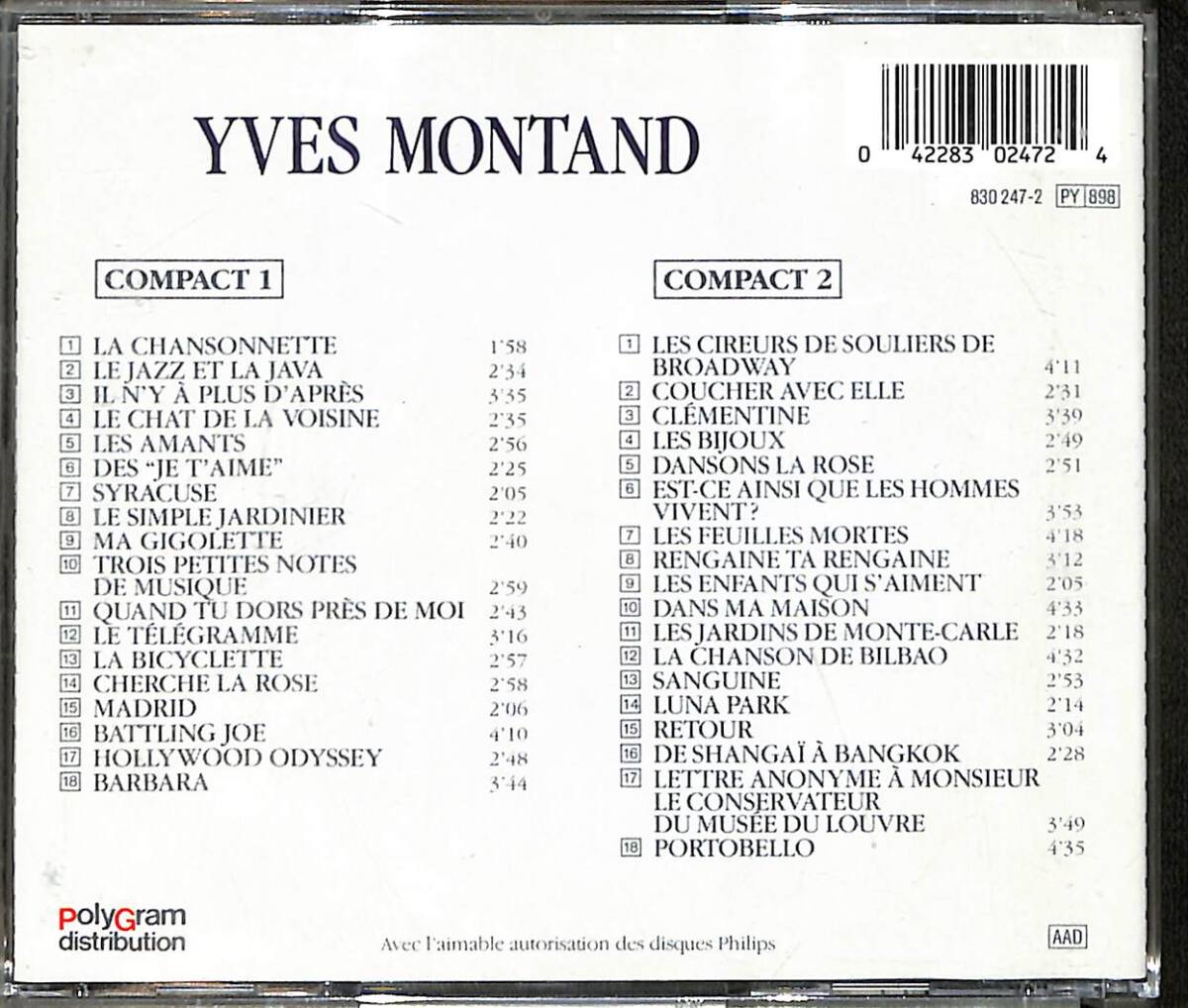 Yves Montand Versions Originales Coffret 2 Compact Discs CD (İkinci El) CD3898 - 2