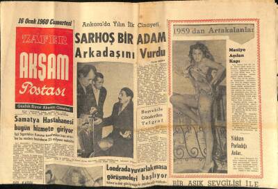Zafer Akşam Postası Gazetesi 16 Ocak 1960 - Necip Fazılın Cezası Dün Kesinleşti GZ115291 - 1