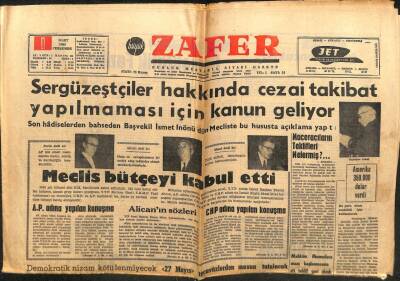 Zafer Gazetesi - 1 Mart 1962 - Meclis Bütçeyi Kabul Etti GZ110576 - 1