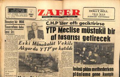 Zafer Gazetesi - 1 Şubat 1963 - YTP Meclise Müstakil Tasarı Getirecek GZ110686 - 1