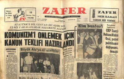 Zafer Gazetesi - 10 Haziran 1965 - Komünizmi Önlemek İçin Kanun Teklifi GZ110440 - 1