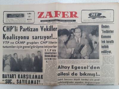 Zafer Gazetesi - 10 Mayıs 1963 - CHPli Partizan Vekiller Koalisyonu Sarsıyor GZ112383 - 1