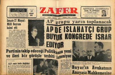 Zafer Gazetesi - 10 Nisan 1963 - Boşanmak İsteyen Karısının Başına Çivi Çaktı GZ110413 - 1