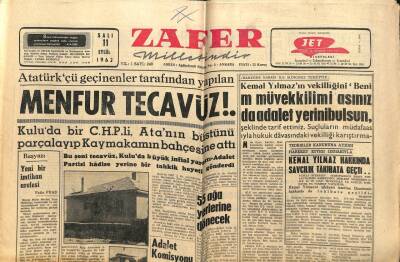 Zafer Gazetesi - 11 Eylül 1962 - 55 Ağa Yerlerine Dönecek GZ110451 - 1