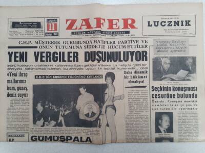 Zafer Gazetesi - 11 Eylül 1963 - Yeni Vergiler Düşünülüyor GZ112402 - 1