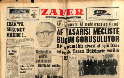Zafer Gazetesi 11 Şubat 1963 - Irakta Sükunet Hakim GZ66041 - 2
