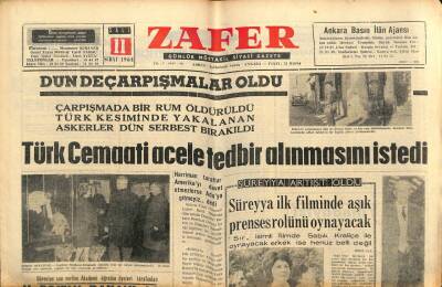 Zafer Gazetesi - 11 Şubat 1964 - Türk Cemaati Acele Tedbir Alınmasını İstedi GZ110397 - 1