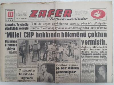 Zafer Gazetesi - 11 Temmuz 1962 - Liz Taylora 3 Ay Tahammül Edebildim GZ112427 - 1
