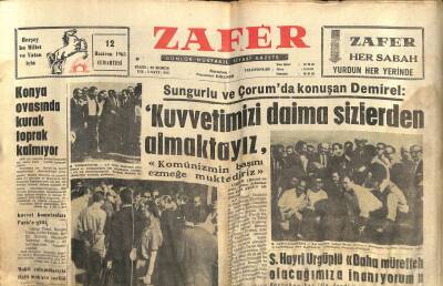 Zafer Gazetesi - 12 Haziran 1965 - Konya Ovasında Kurak Toprak Kalmıyor GZ110438 - 1