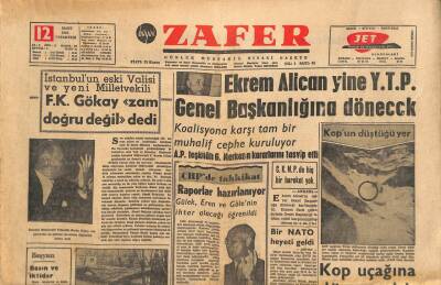 Zafer Gazetesi 12 Mart 1962 - Kop Uçağına Dün Varıldı GZ113914 - 1