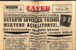 Zafer Gazetesi 12 Mart 1963 - Celal Bayarın Savcılığa Yazdığı Mektup GZ66068 - 2