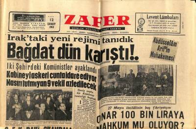 Zafer Gazetesi 12 Şubat 1963 - Irakta Yeni Rejimi Tanıdık GZ66040 - 1