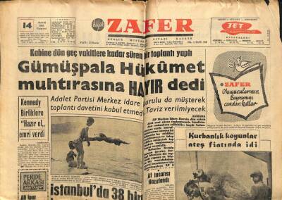 Zafer Gazetesi - 14 Mayıs 1962 - Gümüşpala Hükümet Muhtırasına Hayır Dedi GZ110447 - 1