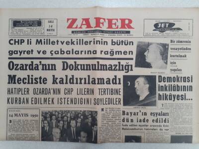 Zafer Gazetesi - 14 Mayıs 1963 - Özardanın Dokunulmazlığı Mecliste Kaldırılamadı GZ112379 - 1