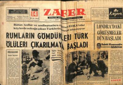 Zafer Gazetesi - 14 Ocak 1964 - Rumların Gömdükleri Türk Ölüleri Çıkarılmaya Başladı GZ110697 - 1