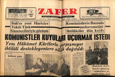 Zafer Gazetesi 14 Şubat 1963 - Komünistler Kuyuları Uçurmak İstedi GZ66033 - 1