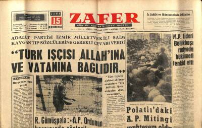 Zafer Gazetesi - 15 Kasım 1963 - MP Lideri Bölükbaşı Radyoda Hükümeti Tenkid Etti GZ110353 - 1