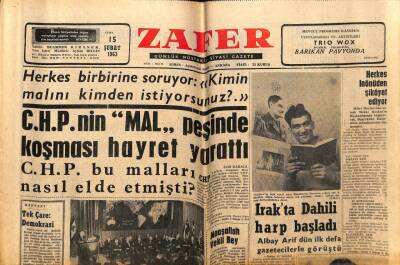 Zafer Gazetesi 15 Şubat 1963 - CHPnin Mal Peşinde Koşması Hayret Yarattı GZ66034 - 2