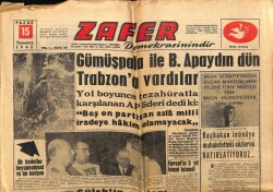 Zafer Gazetesi 15 Temmuz 1962 - Gümüşpala Ve Apaydın Trabzona Vardılar GZ66061 - 2