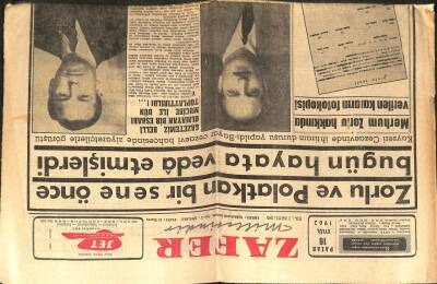 Zafer Gazetesi - 16 Eylül 1962 - Zorlu Ve Polatkan Bir Sene Önce Bugün Veda Ettiler GZ110582 - 1