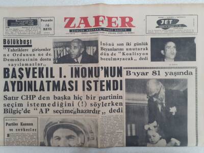 Zafer Gazetesi - 16 Mayıs 1963 - Bölükbaşı Başvekil İnönünün Aydınlatılması İstendi GZ112377 - 1