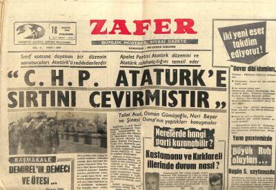 Zafer Gazetesi - 16 Mayıs 1968 - CHP Atatürke Sırtını Çevirmiştir GZ110680 - 1