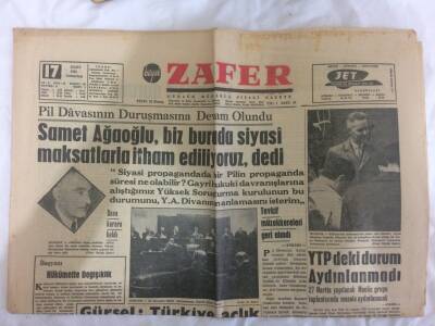 Zafer Gazetesi 17 Mart 1962 - 107 Kişi Taşıyan Uçak Kayboldu GZ73126 - 1