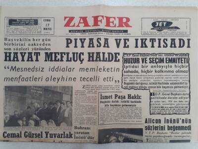 Zafer Gazetesi - 17 Mayıs 1963 - Pelenin Senelik Geliri 700 Bin Mark GZ112376 - 1