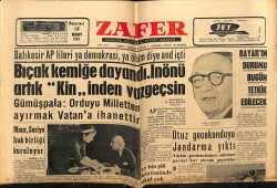 Zafer Gazetesi 18 Mart 1963 - İstanbulda 30 Gecekonduyu Jandarma Yıktı GZ66056 - 2