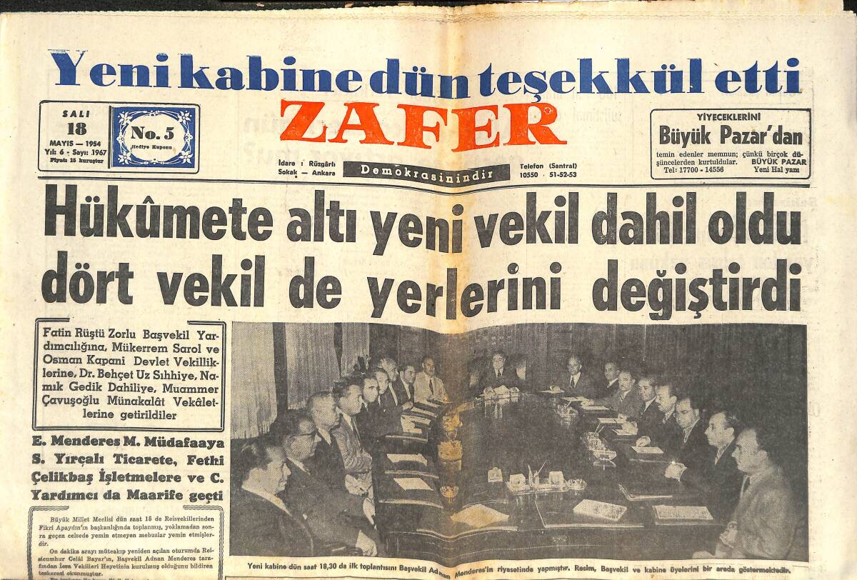 Zafer Gazetesi 18 Mayıs 1954 - İngrid Bergman Şansını Deniyor - Ağa Han Ve Zorla Kazanılan Yarış GZ143332 - 1