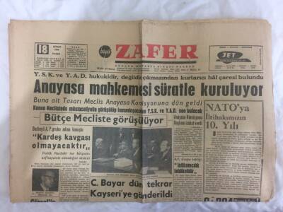 Zafer Gazetesi 18 Şubat 1962 - A. Türkeş Hakkında Tahkikat GZ73129 - 1