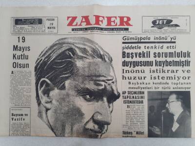 Zafer Gazetesi - 19 Mayıs 1963 - YTPliler CHPden Hiç Bir İş Beklenemez Dediler GZ112374 - 1