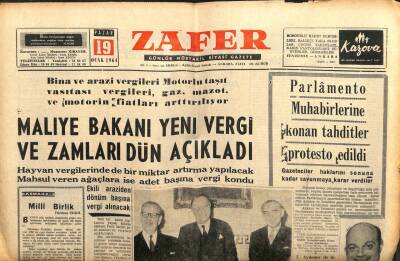 Zafer Gazetesi - 19 Ocak 1964 - Maliye Bakanı Yeni Zamları Açıkladı GZ110643 - 1