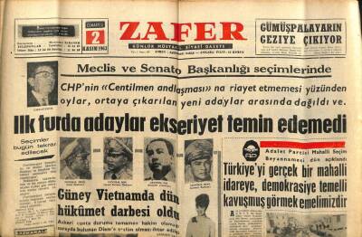 Zafer Gazetesi - 2 Kasım 1963 - Güney Vietnamda Dün Hükümet Darbesi Oldu GZ110366 - 1