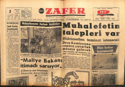 Zafer Gazetesi - 2 Mayıs 1962 - Asuman Kılıç Eserleri İle Beraber GZ110658 - 1