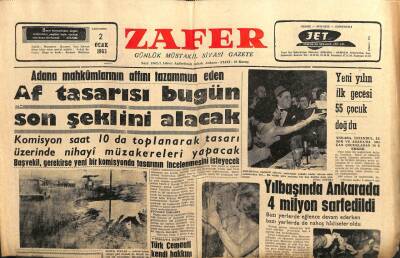 Zafer Gazetesi - 2 Ocak 1963 - Af Tasarısı Bugün Son Şeklini Alacak GZ110608 - 1