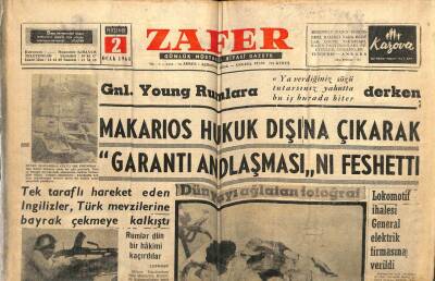 Zafer Gazetesi - 2 Ocak 1964 - Makarios Hukuk Dışına Çıkarak Garanti Andlaşmasını Feshetti GZ110709 - 1