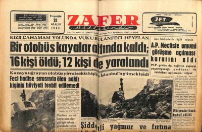 Zafer Gazetesi - 20 Aralık 1962 - AP Mecliste Umumi Görüşme Açılması Kararı Aldı GZ110712 - 1