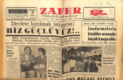 Zafer Gazetesi - 20 Eylül 1962 - Sivasın 4 Köyünde Tifo Salgın Halde GZ110568 - 1
