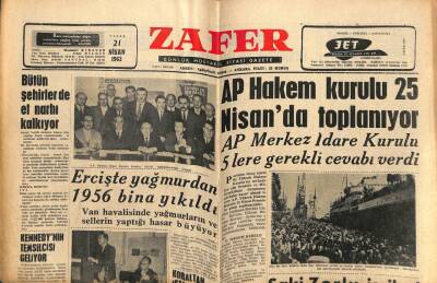 Zafer Gazetesi - 21 Nisan 1963 - Bütün Şehirlerde Et Narhı Kalkıyor GZ110490 - 1
